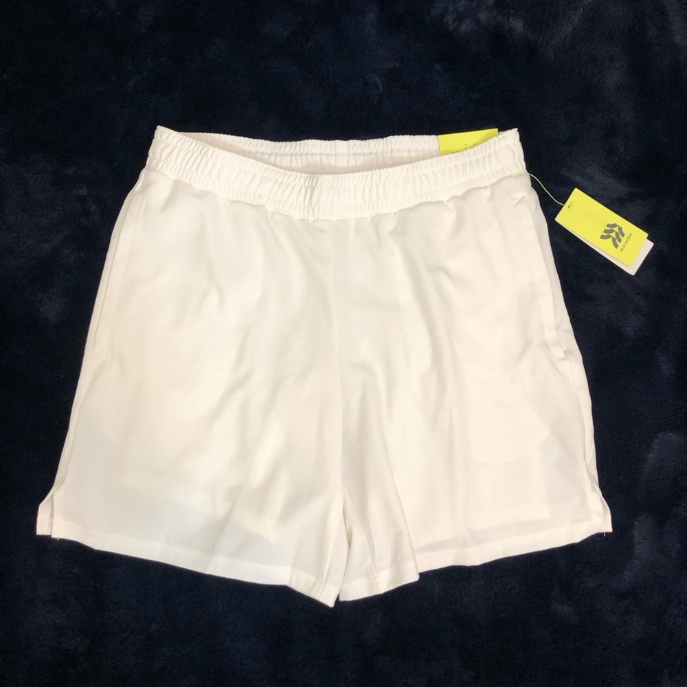 White All in Motion Shorts with Compression Shorts Inside Size Small